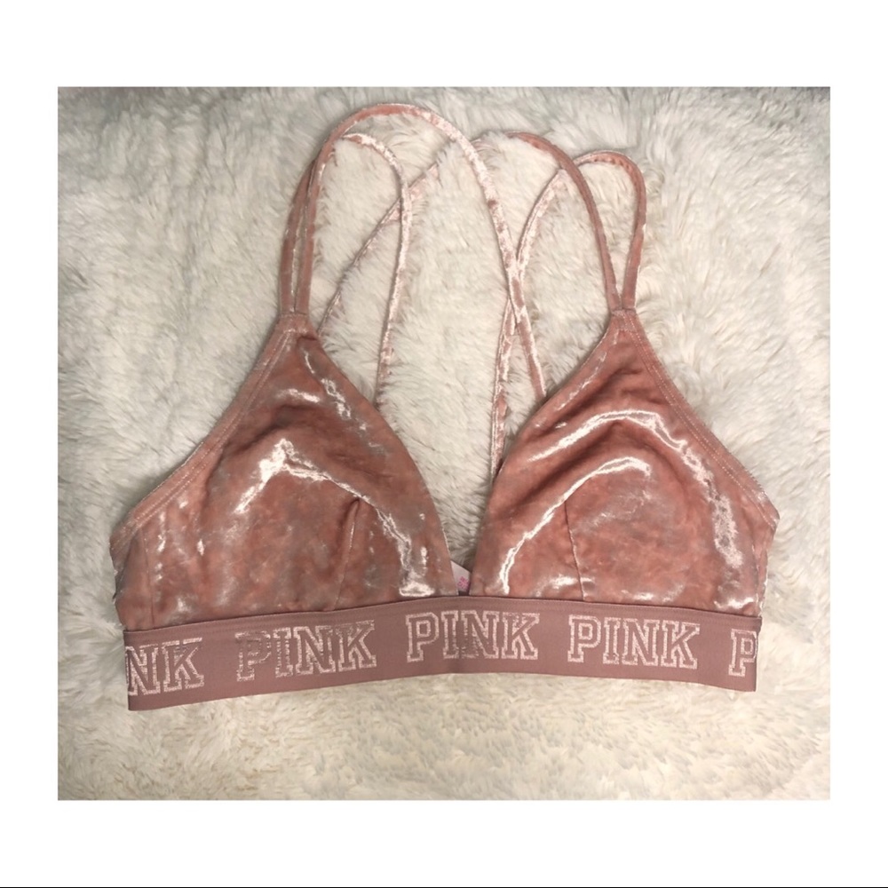 Blush Pink Velvet Bralette